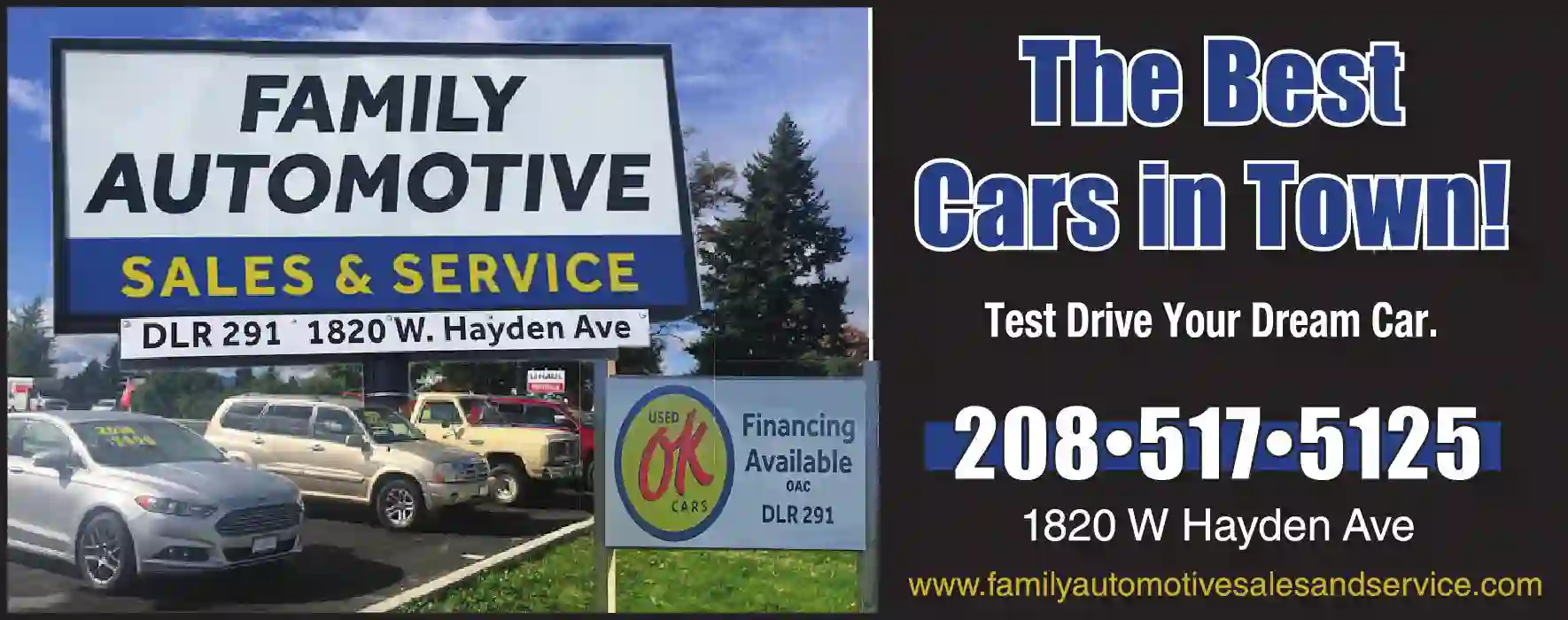 Auto Dealers - Used print ad for Family Automotive Sales and Service