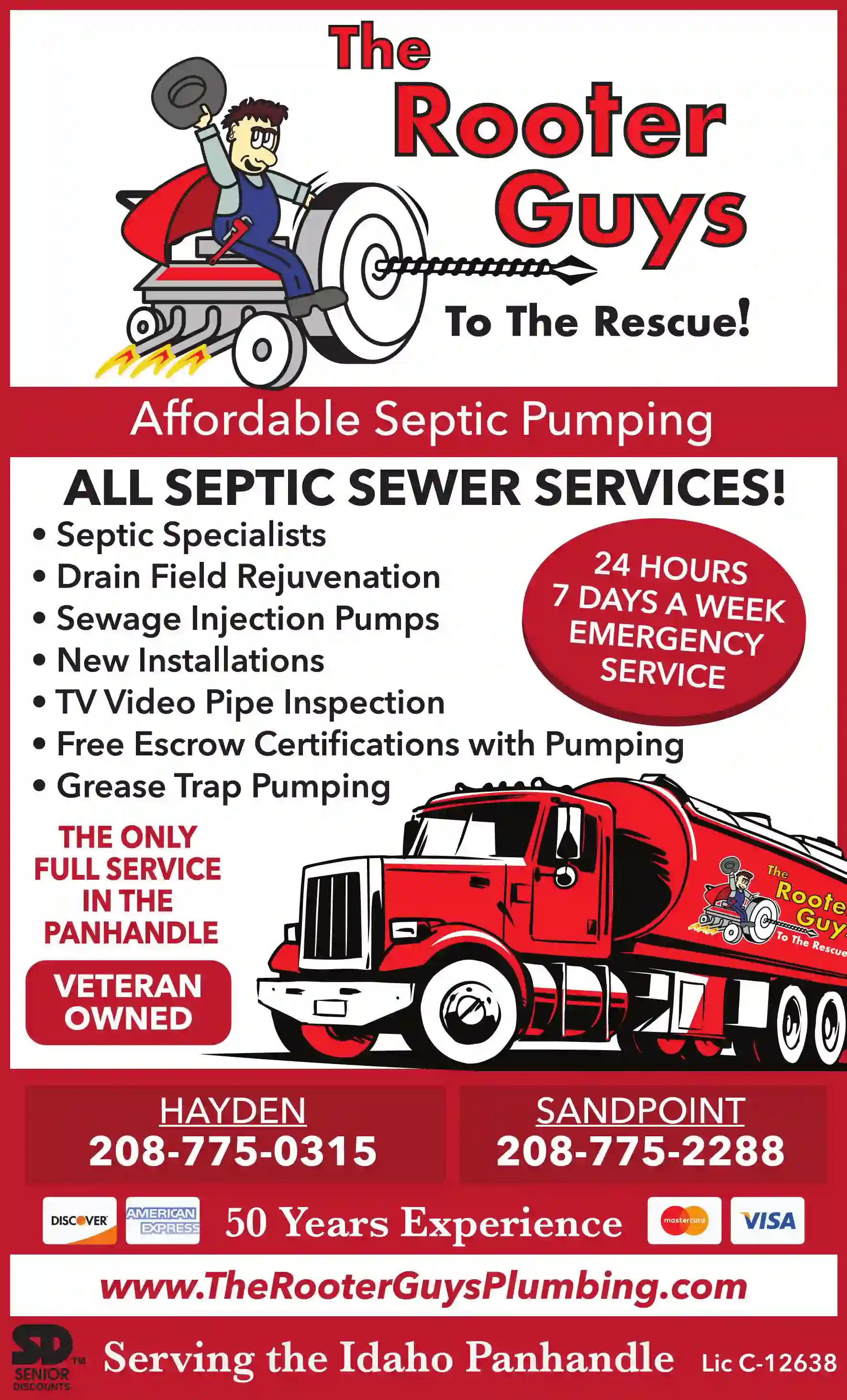 Septic Tanks & Systems - Cleaning print ad for The Rooter Guys