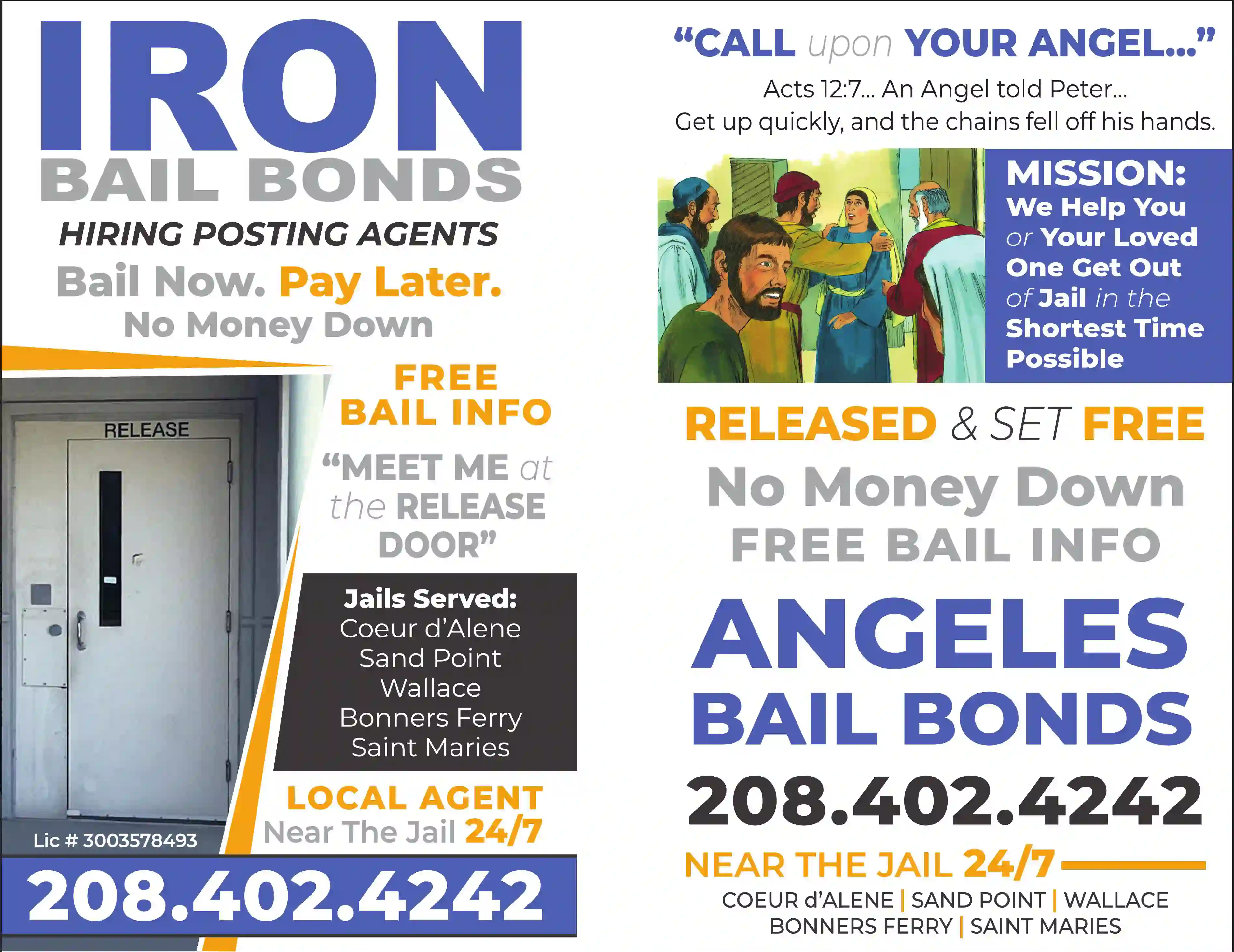 Bail Bonds print ad for Iron Bail Bonds