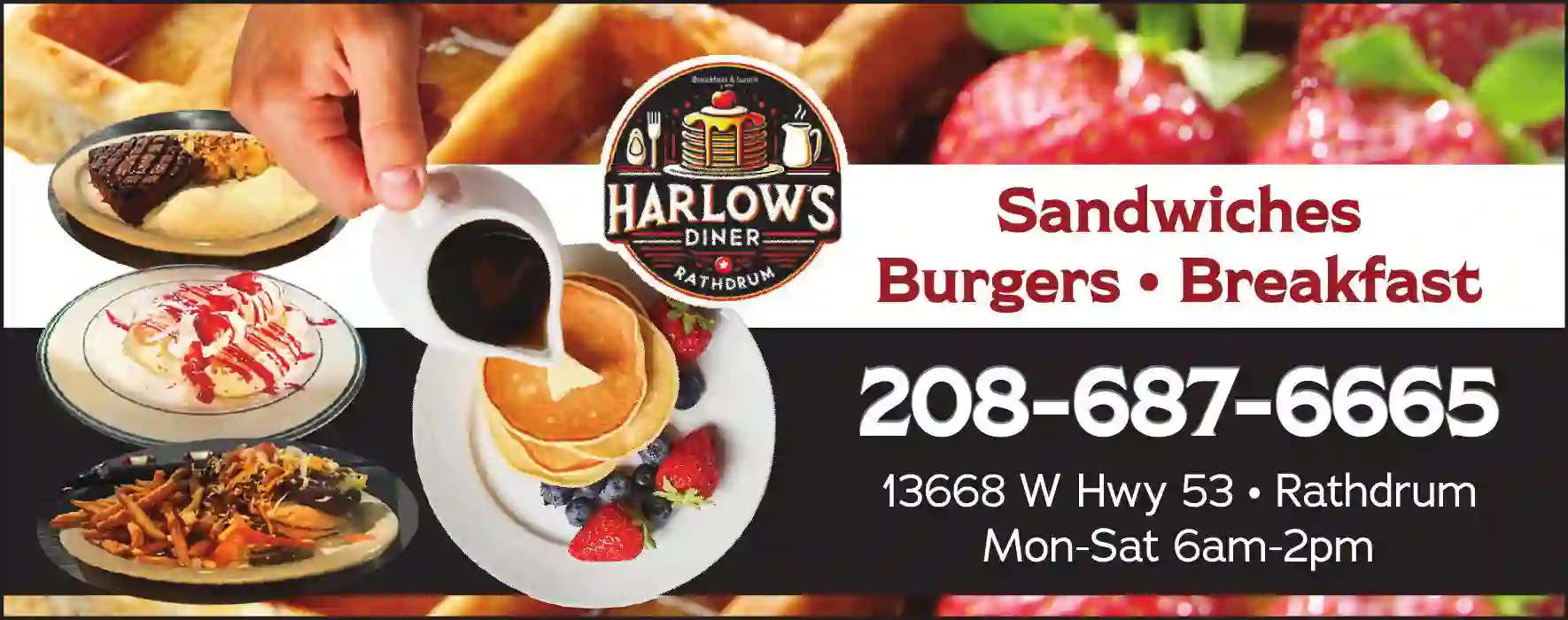 Restaurants print ad for Harlow's Diner