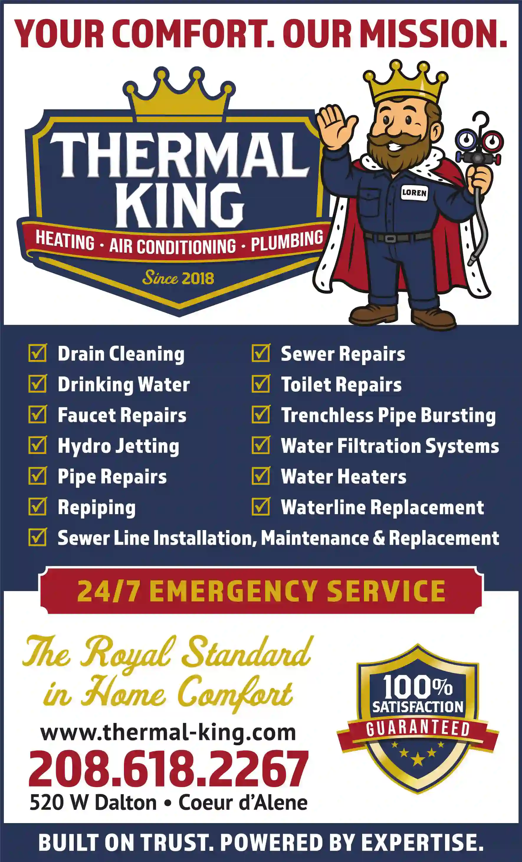 Plumbing Contractors print ad for Thermal-King