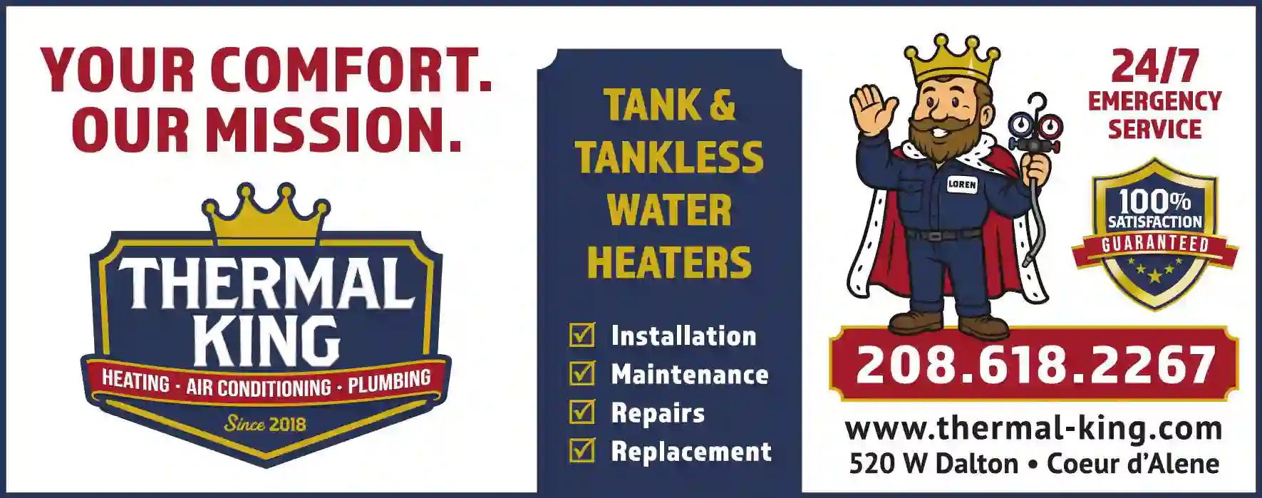 Water Heaters - Service & Repair print ad for Thermal-King