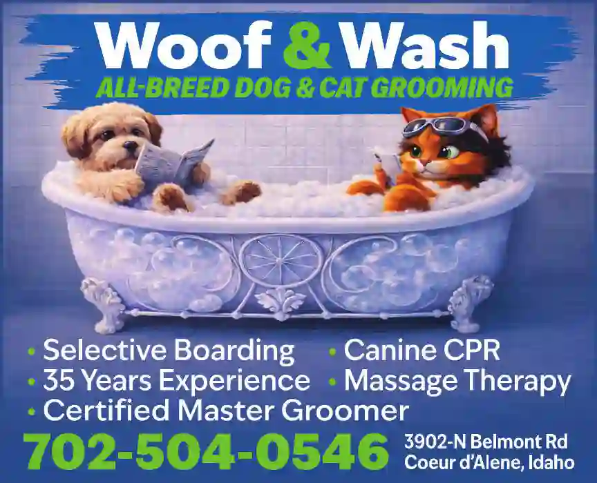 Dog Grooming print ad for Woof & Wash
