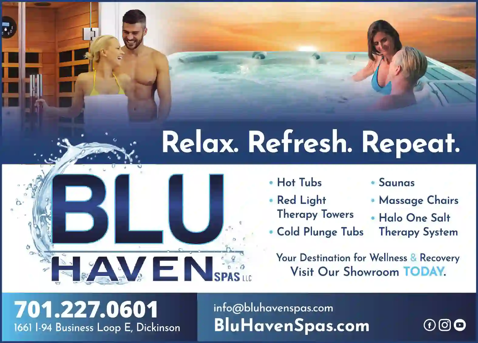 Hot Tubs & Spas print ad for Blu Haven Spas LLC