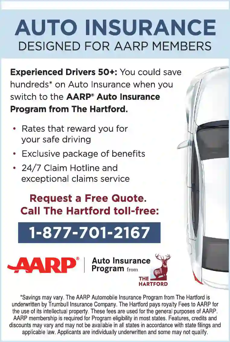 Insurance print ad for AARP Auto Insurance From The Hartford