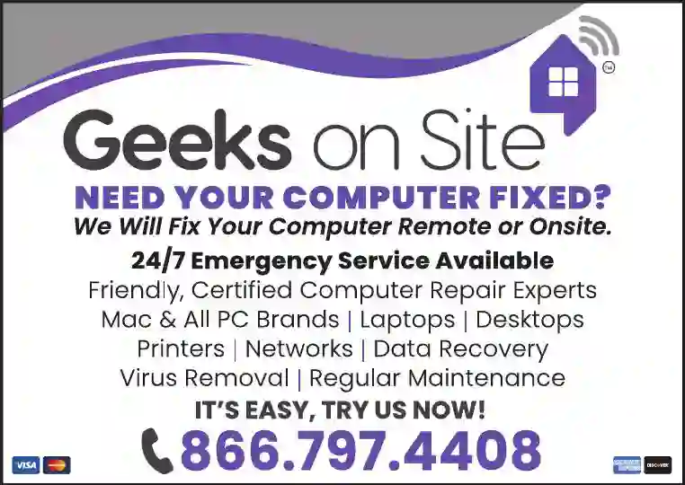 Computers - Service & Repair print ad for Geeks On Site