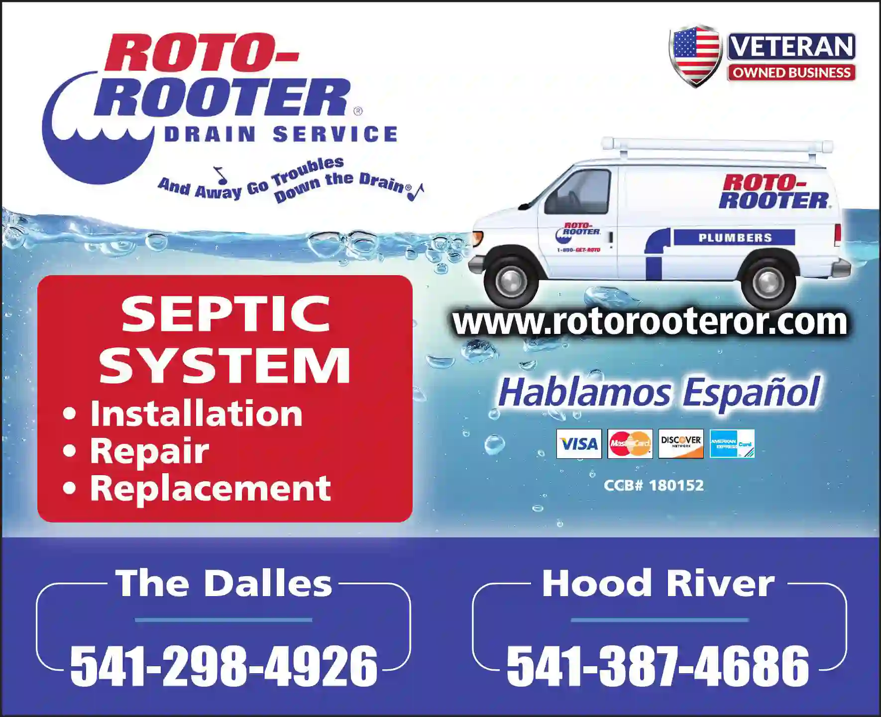 Septic Tanks & Systems - Contractors, Designers & Dealers print ad for Roto-Rooter Drain Service
