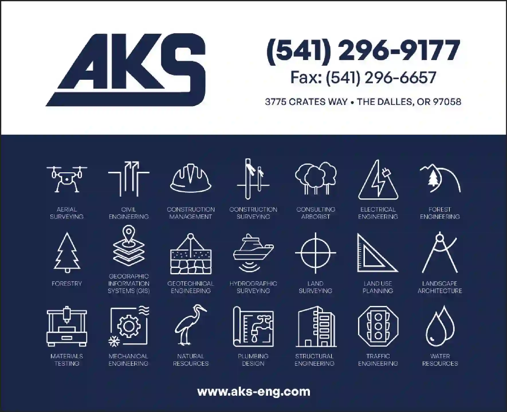 Engineers - Consulting print ad for AKS Engineering & Forestry LLC