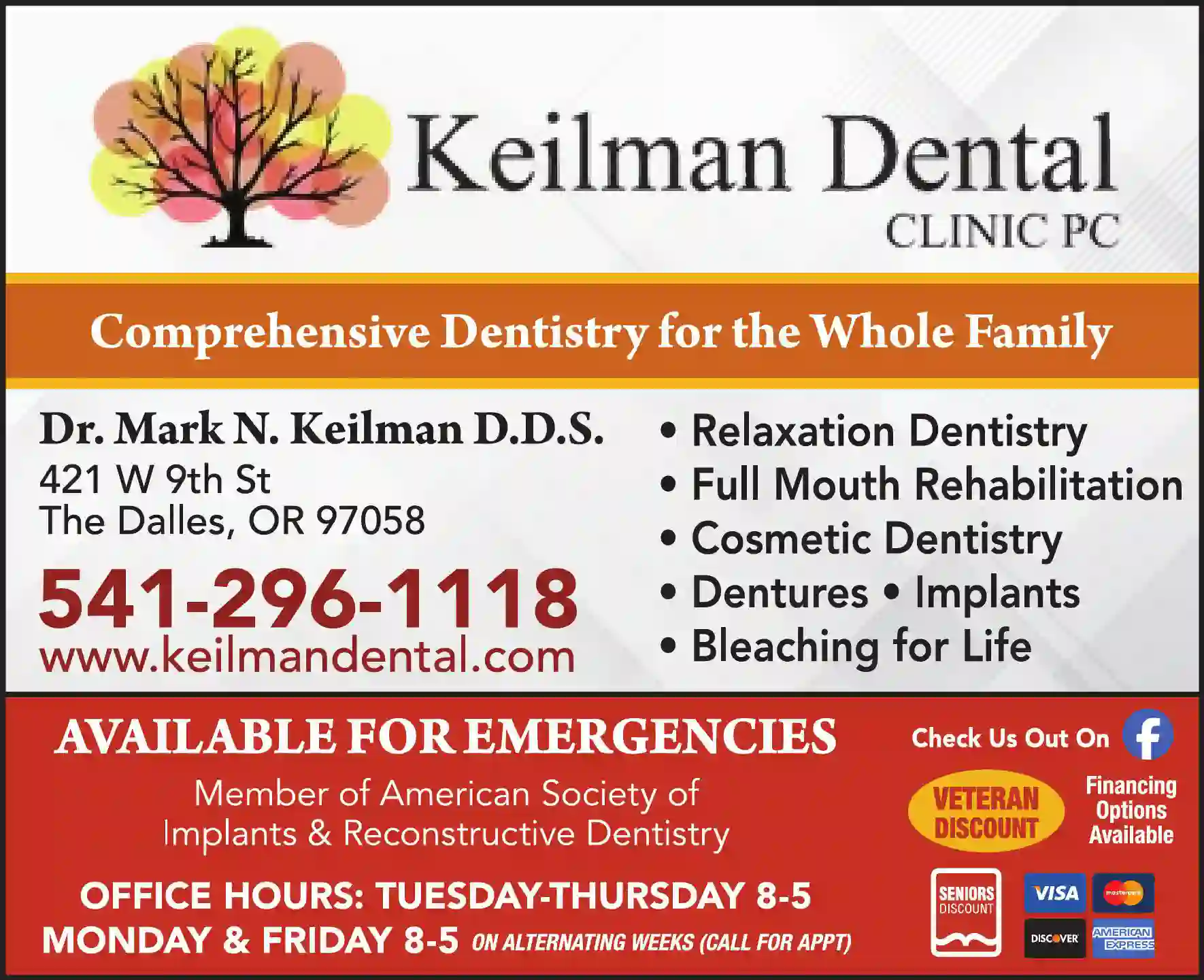 Dentists print ad for Keilman Dental Clinic PC