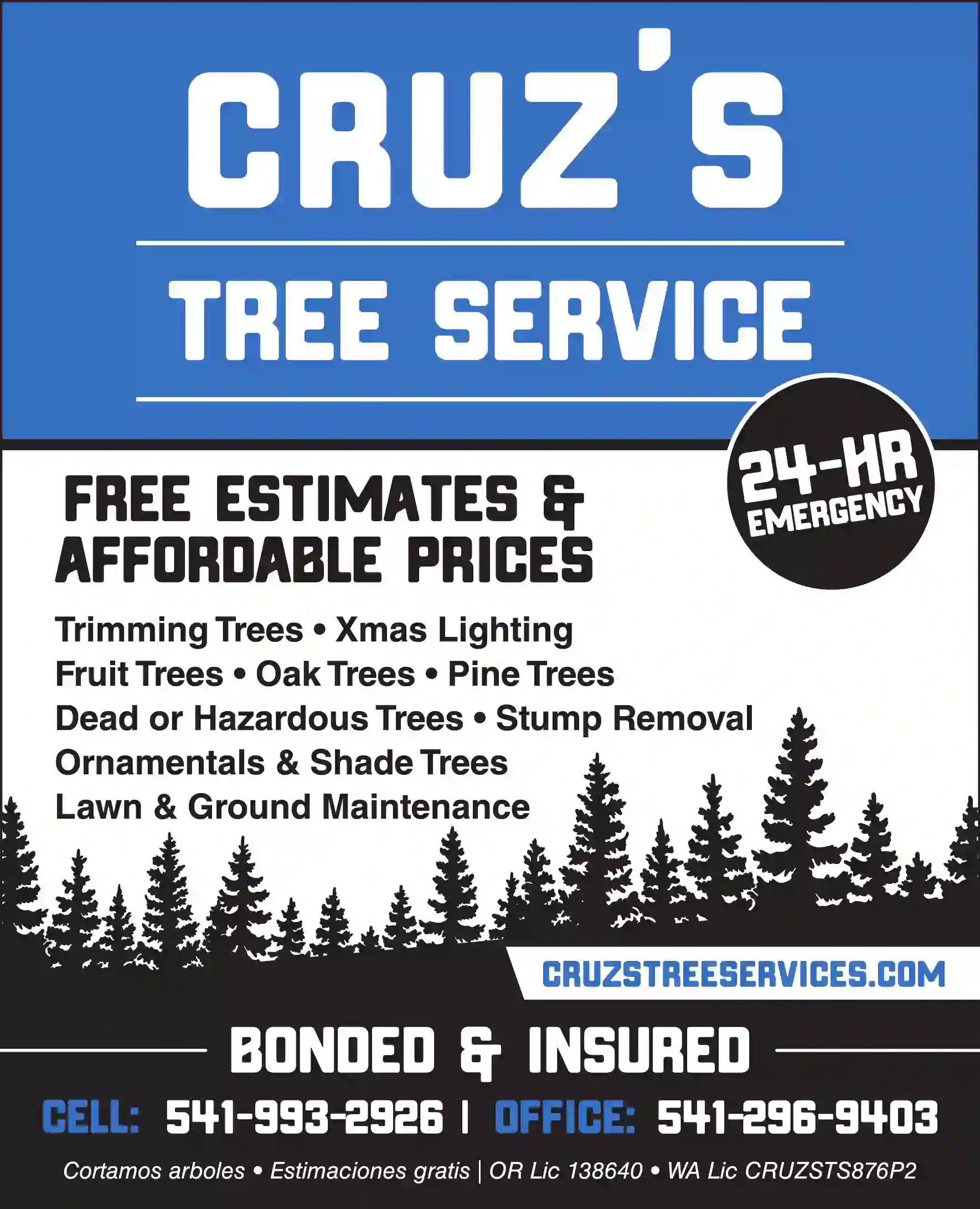 Tree Service print ad for Cruz's Tree Service