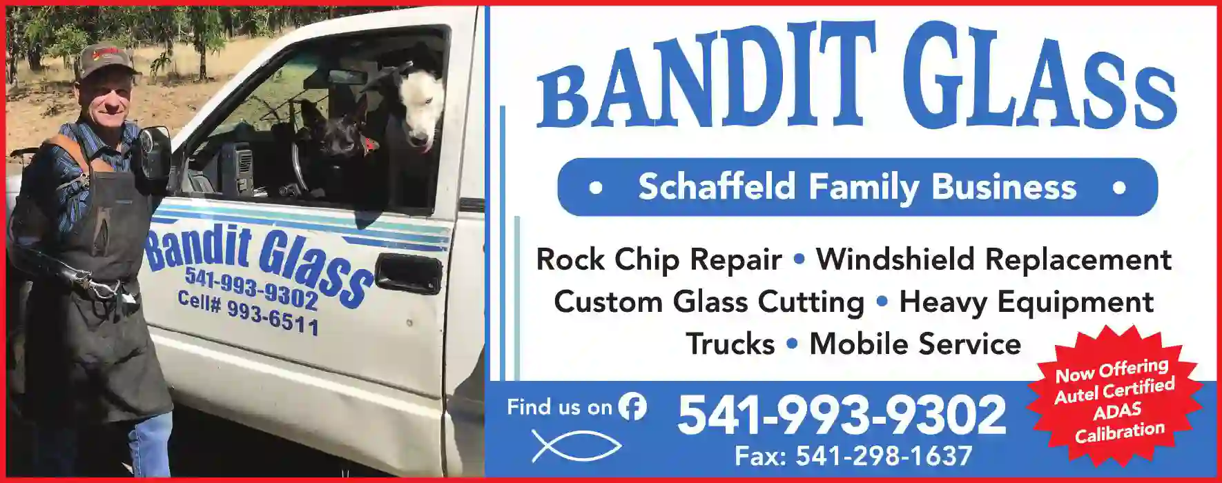 Windshield Glass & Repair print ad for Bandit Glass LLC