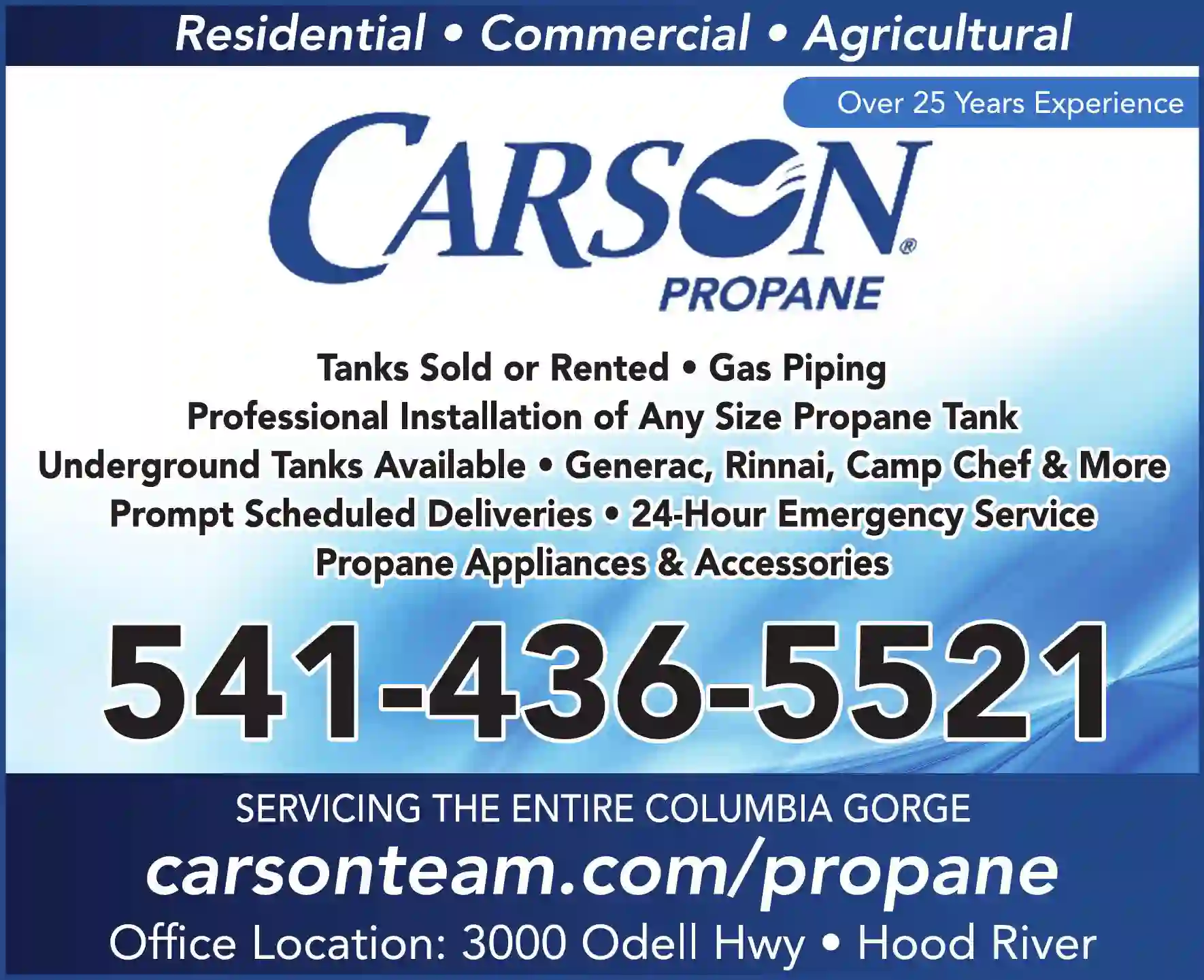 Gas - Propane print ad for Carson Propane