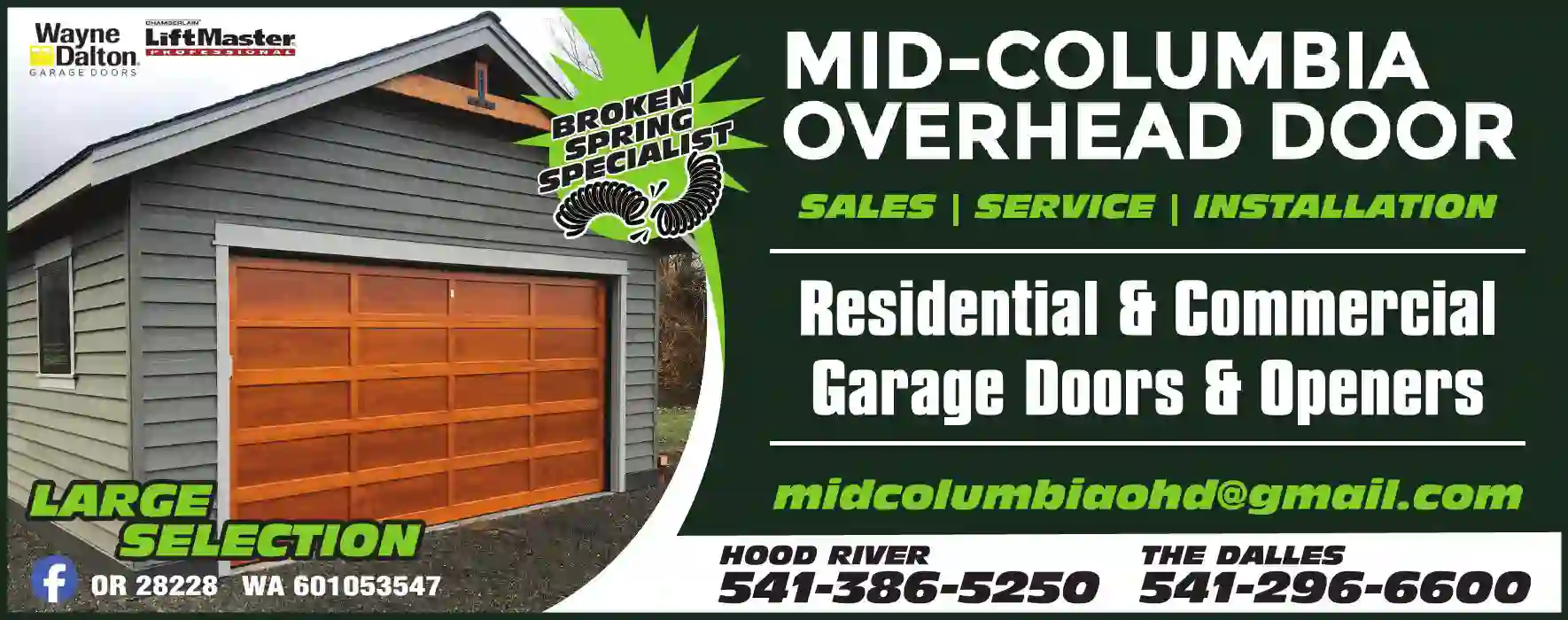 Doors - Overhead print ad for Mid-Columbia Overhead Door