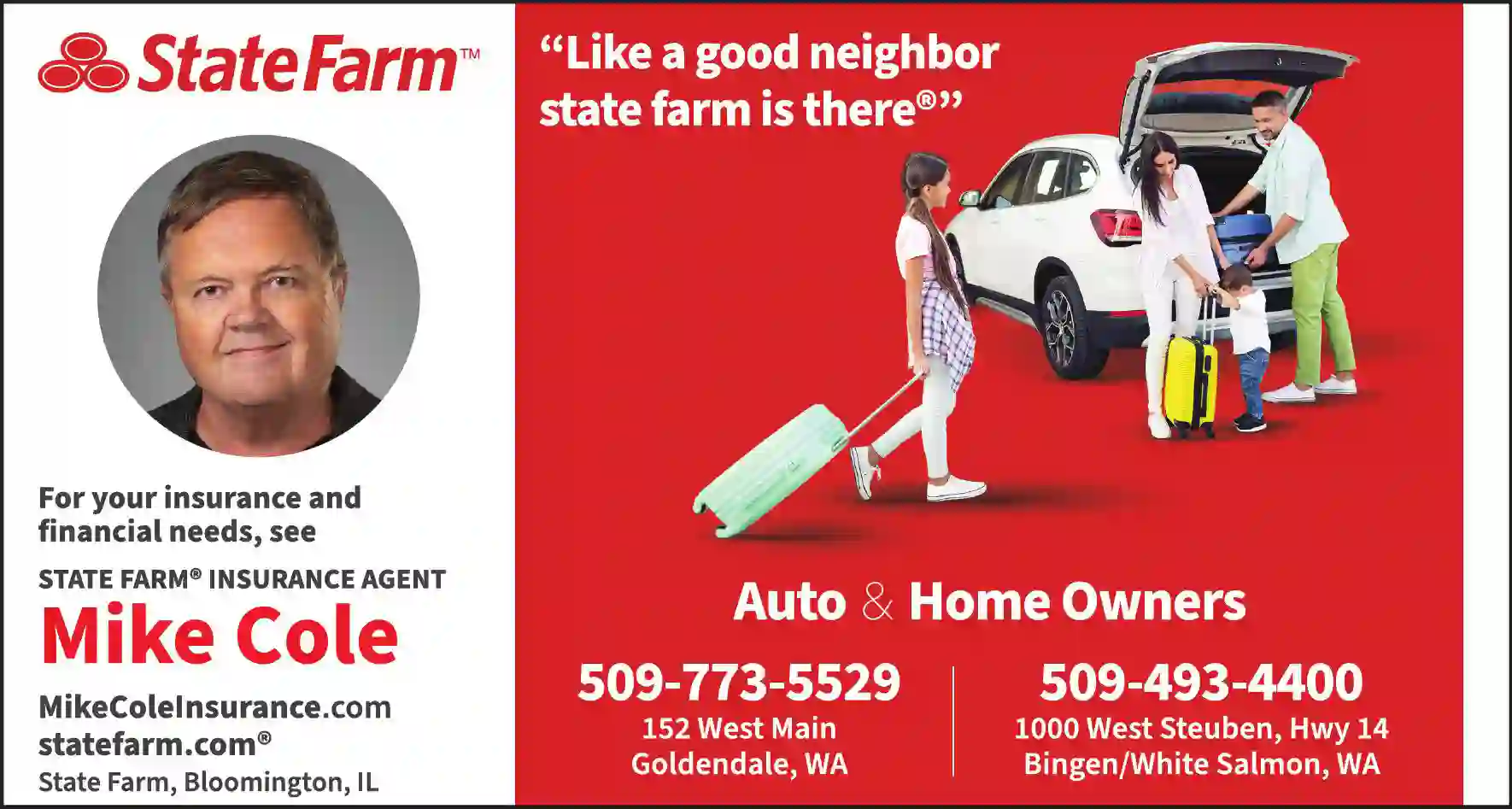 Insurance print ad for Mike Cole ^ State Farm