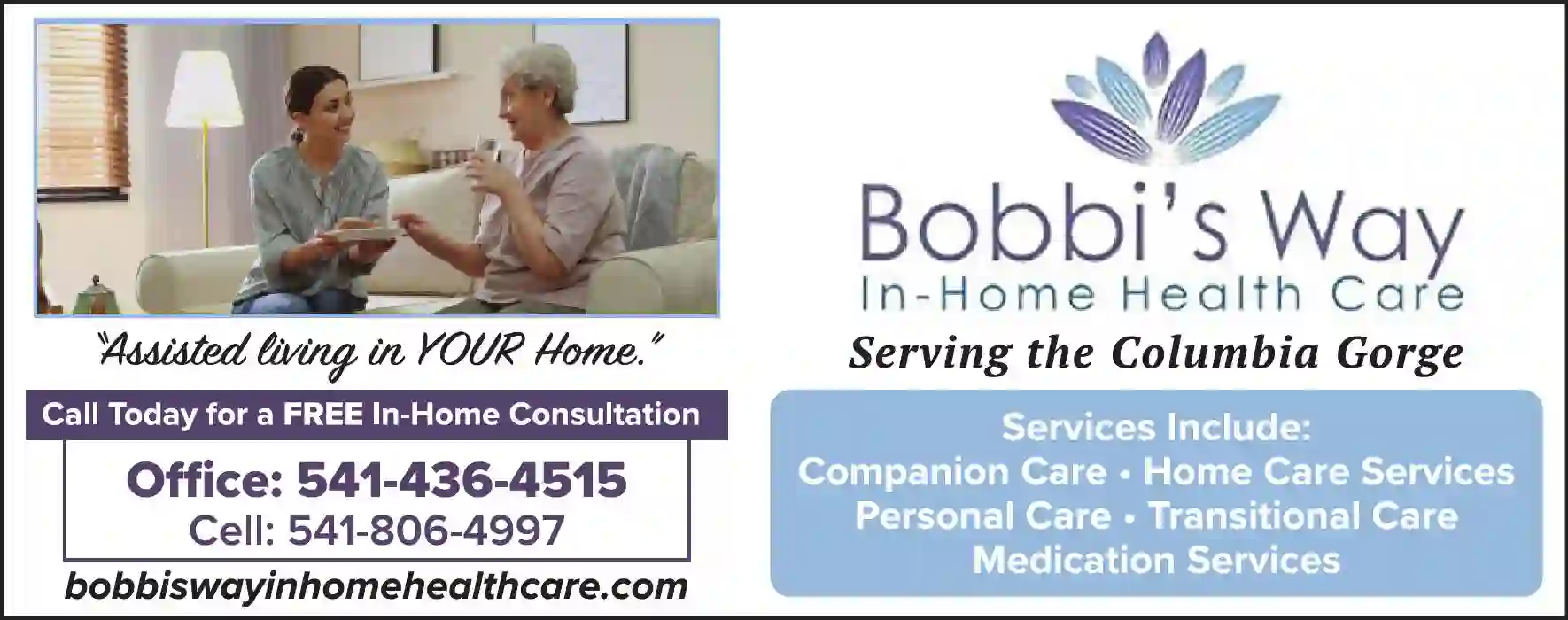 Home Health Services print ad for Bobbi's Way In-Home Health Care