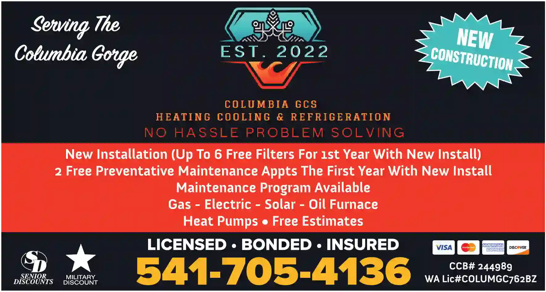 Heat Pumps print ad for Columbia Gorge Comfort Solutions