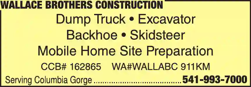 Excavating Contractors print ad for Wallace Brothers Construction