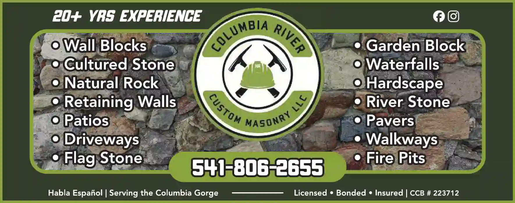 Stone - Natural print ad for Columbia River Custom Masonry LLC