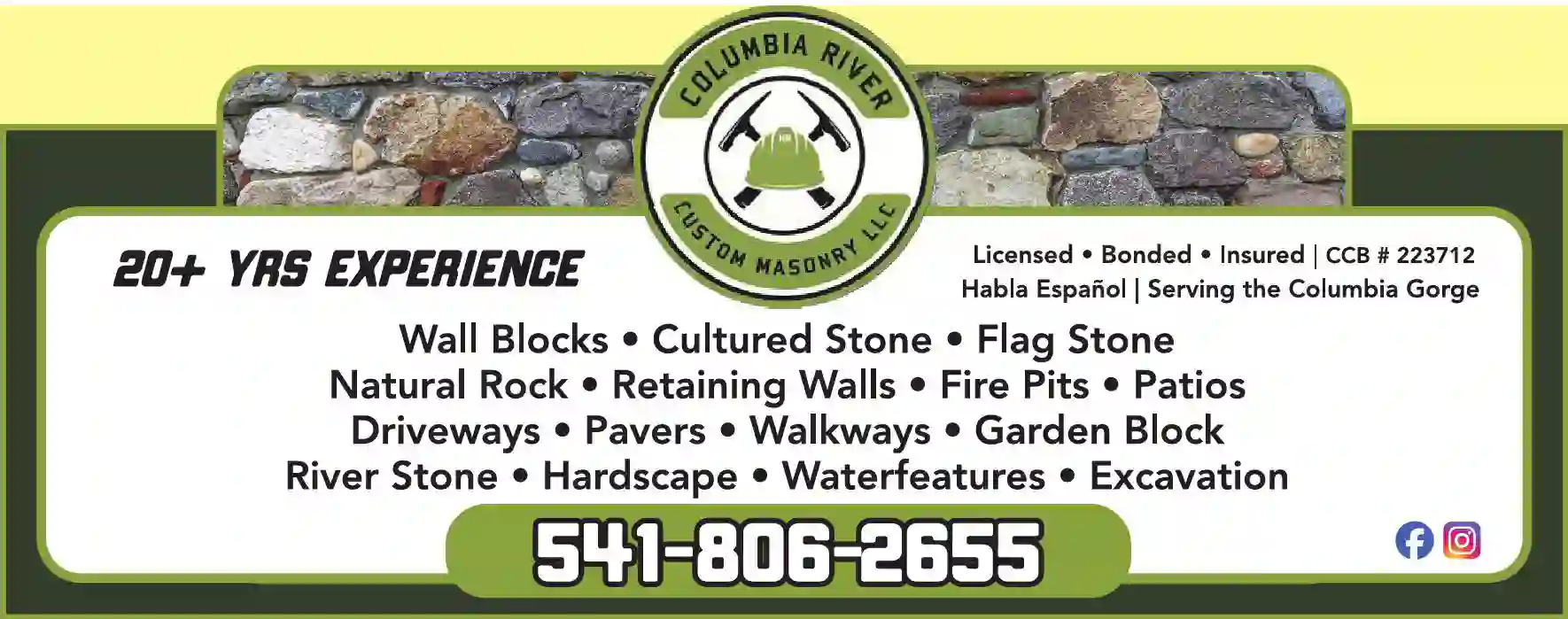 Landscape Contractors print ad for Columbia River Custom Masonry LLC