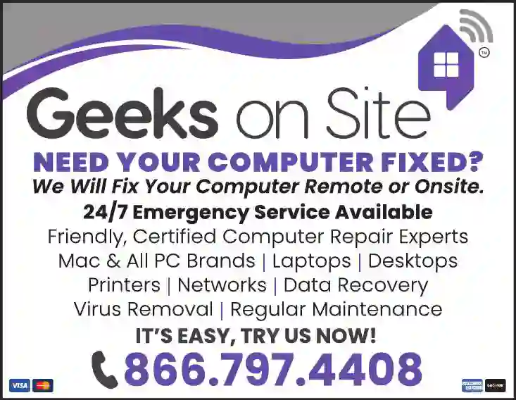 Computers - Service & Repair print ad for Geeks On Site