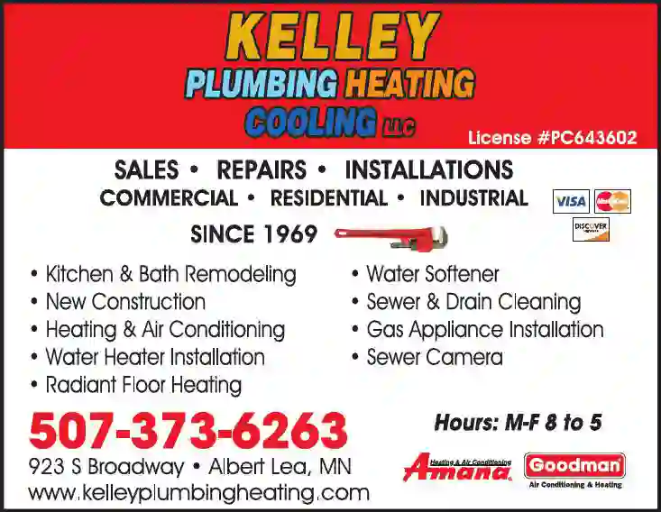 Air Conditioning - Contractors print ad for Kelley Plumbing Heating Cooling LLC