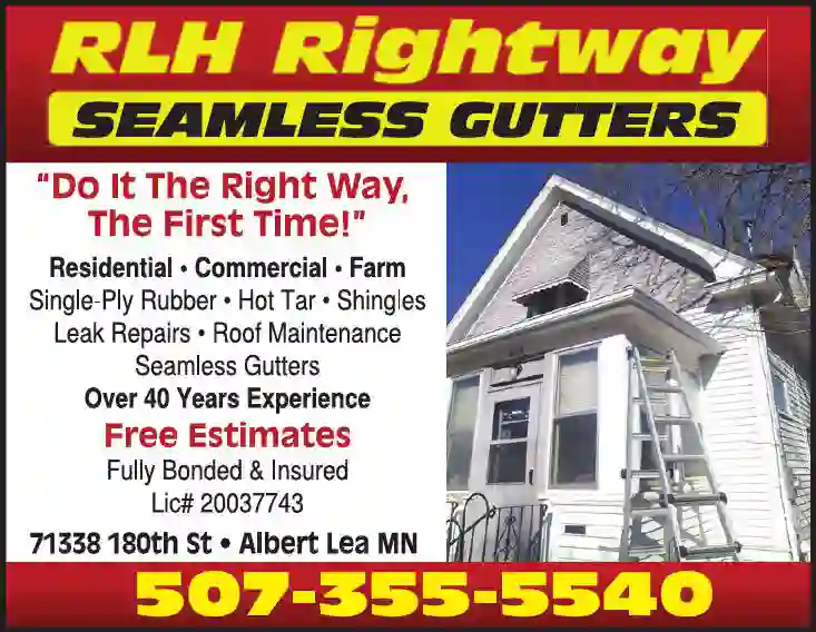 Gutters & Downspouts print ad for Rightway Seamless Gutters