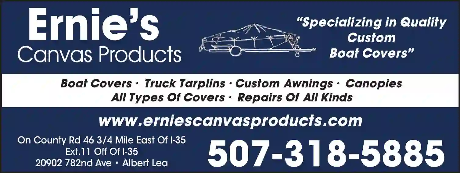 Boat Covers, Tops & Upholstery print ad for Ernie's Canvas Products