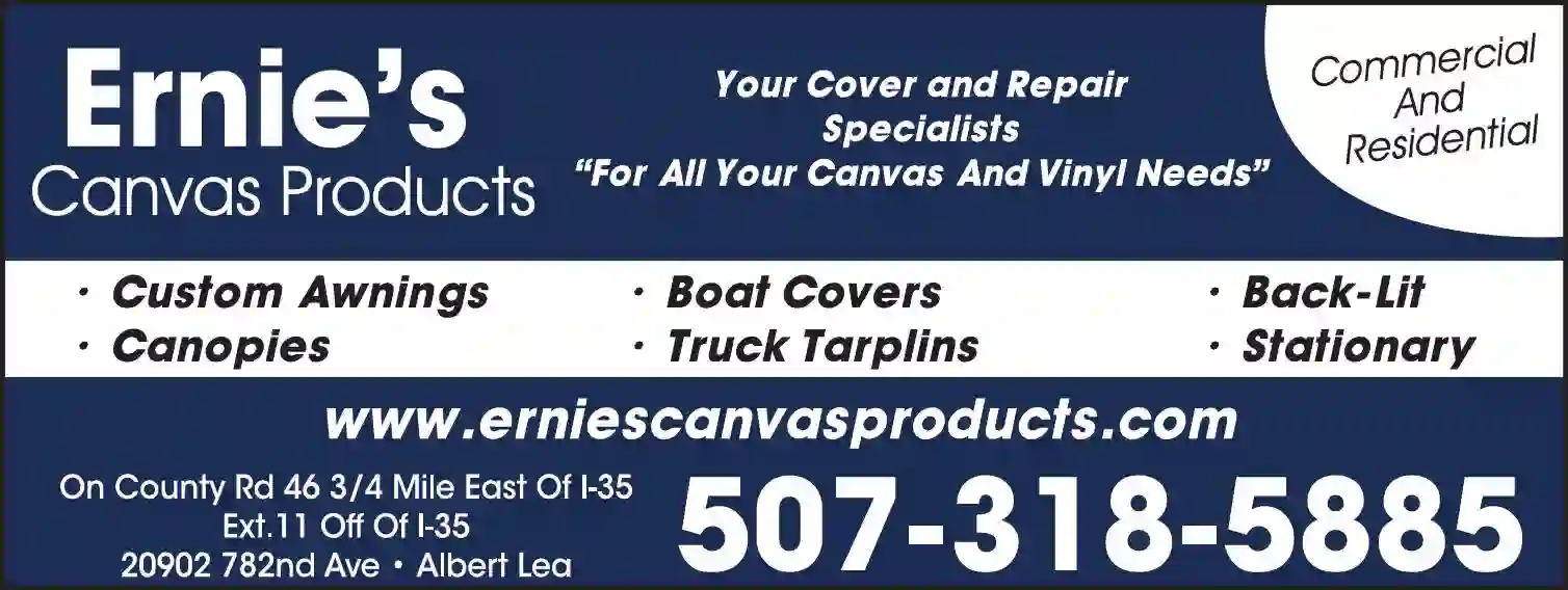 Awnings & Canopies print ad for Ernie's Canvas Products