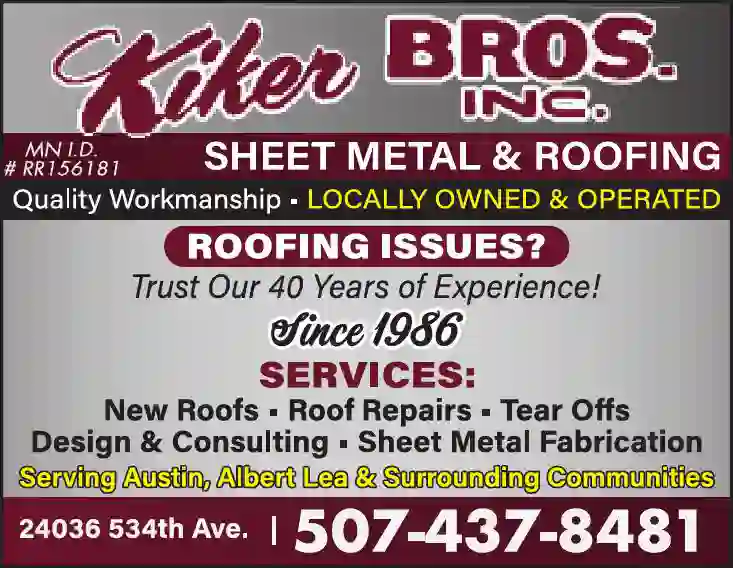Roofing - Metal print ad for Kiker Brothers Inc