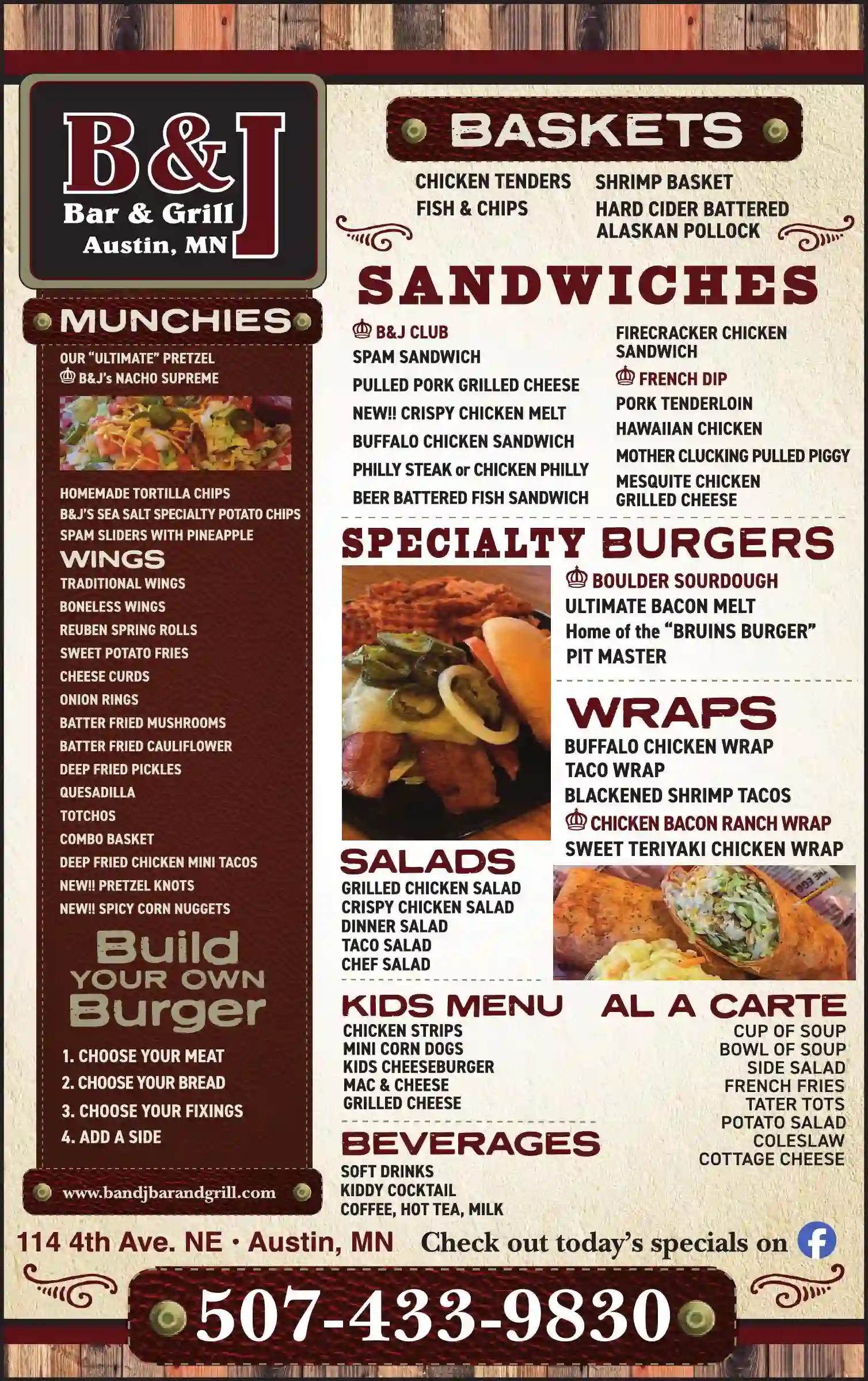 Restaurants print ad for B & J Bar & Grill