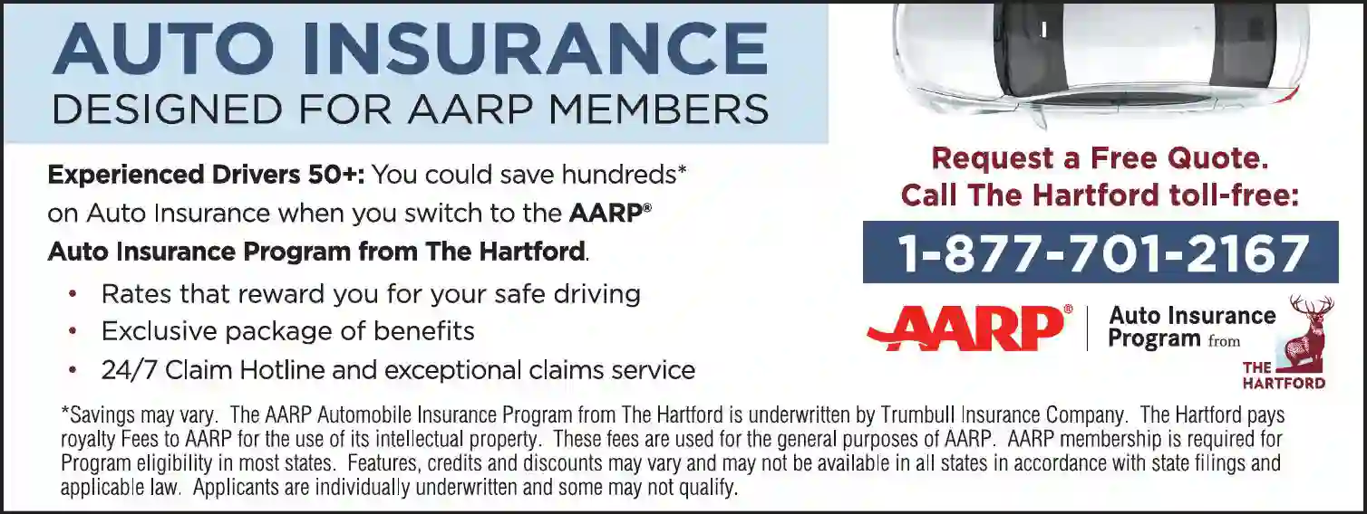 Insurance print ad for AARP Auto Insurance From The Hartford