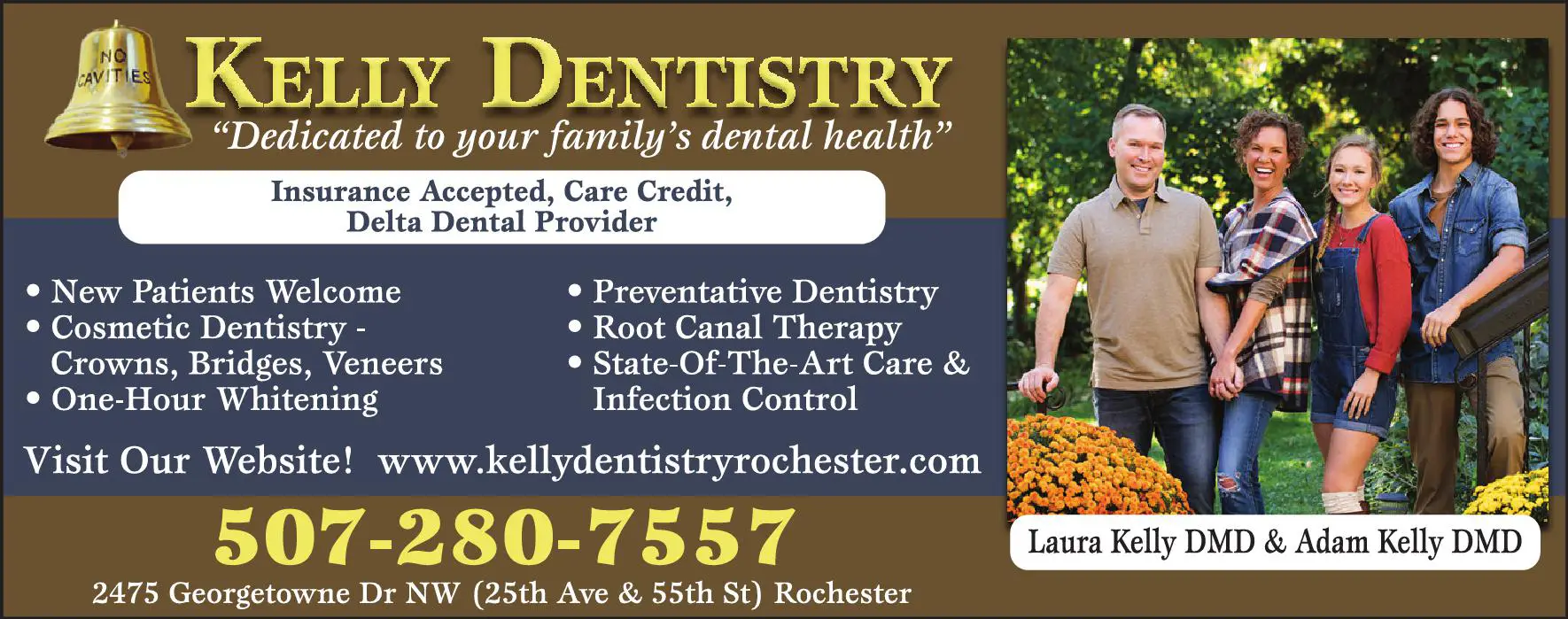 Dentists print ad for Kelly Dentistry