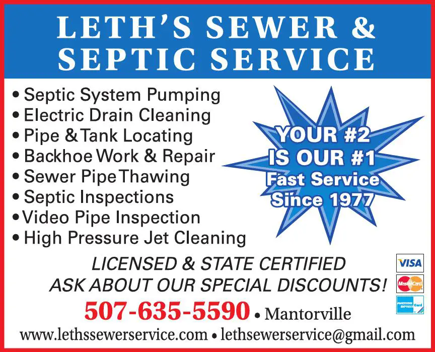 Septic Tanks & Systems - Cleaning print ad for Leth's Sewer & Septic Service