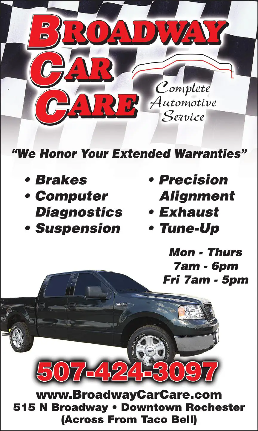 Auto Repair & Service print ad for Broadway Car Care