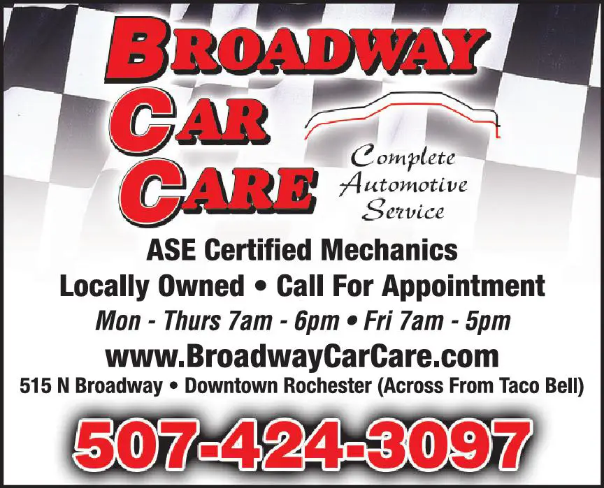 Oil Change print ad for Broadway Car Care