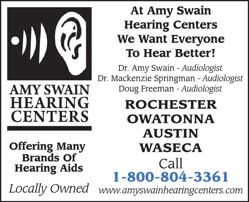 Hearing Aids & Assistive Devices print ad for Amy Swain Hearing Centers
