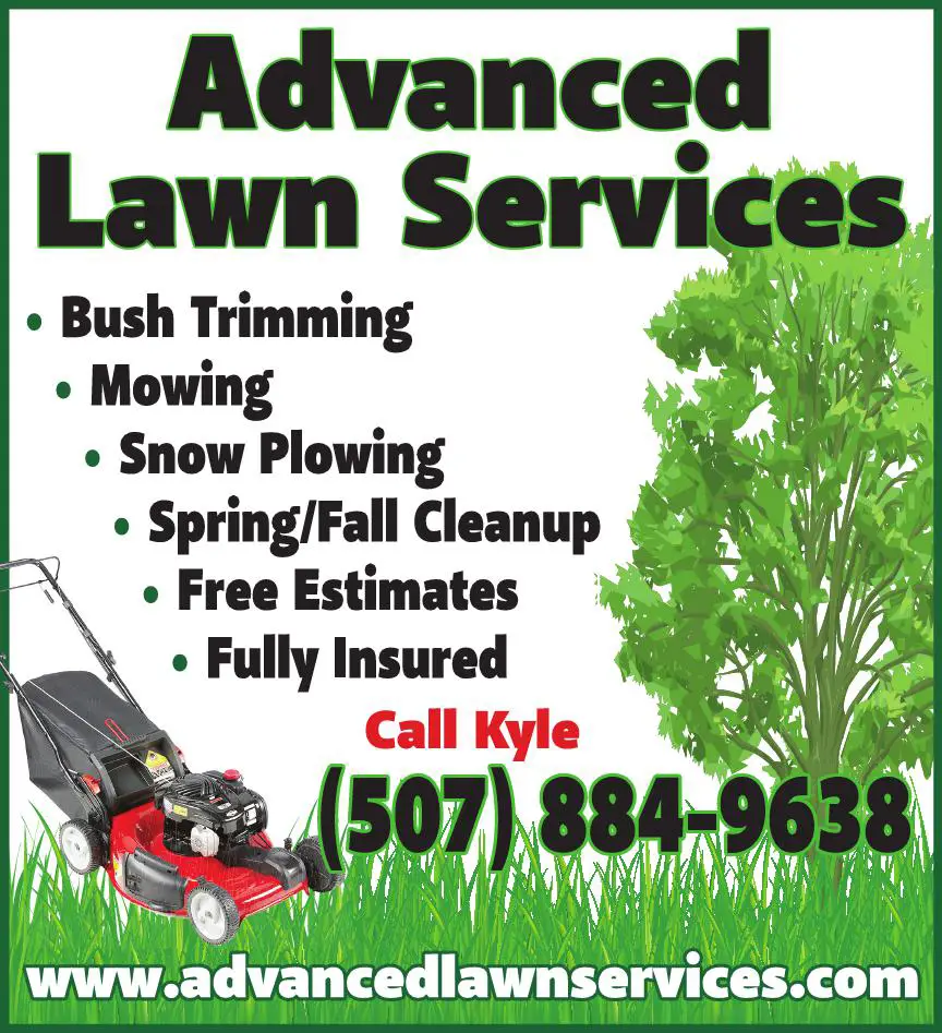 Lawn & Grounds Maintenance print ad for Advanced Lawn Services