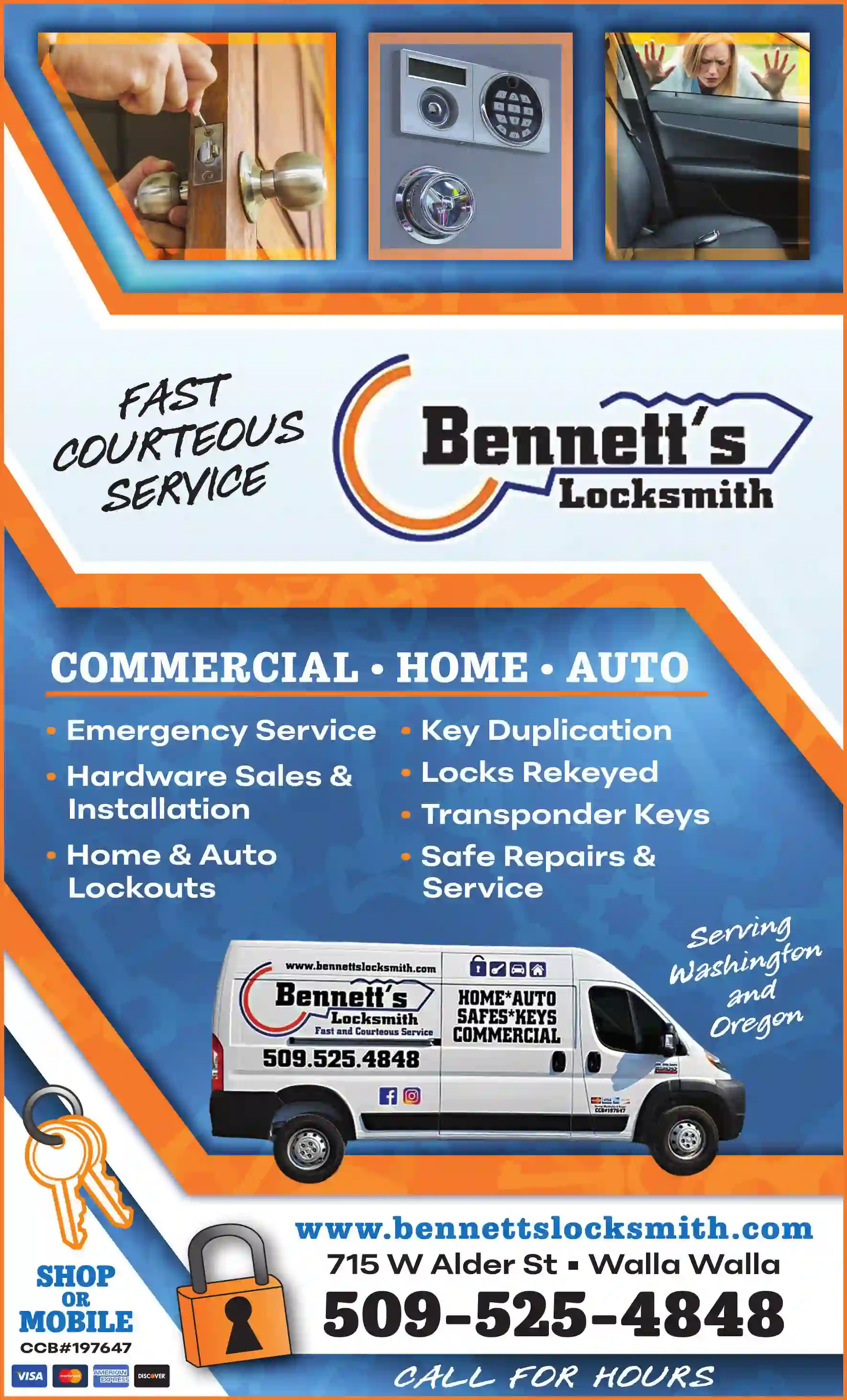 Locks & Locksmiths print ad for Bennett's Locksmith
