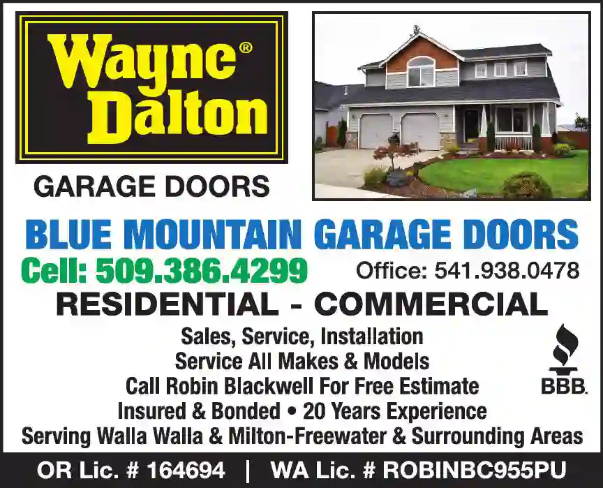 Garage Doors & Openers print ad for Blue Mountain Garage Doors