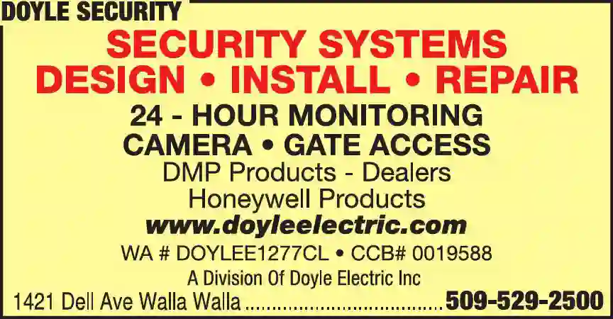 Burglar Alarms & Monitoring print ad for Doyle Security