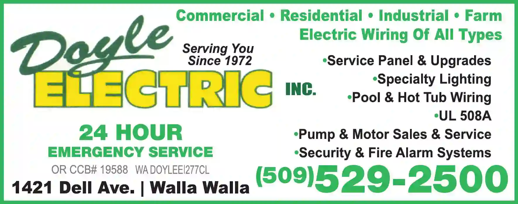 Electric Contractors print ad for Doyle Electric Inc