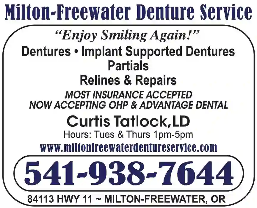 Dentists - Dentures print ad for Milton Freewater Denture Service