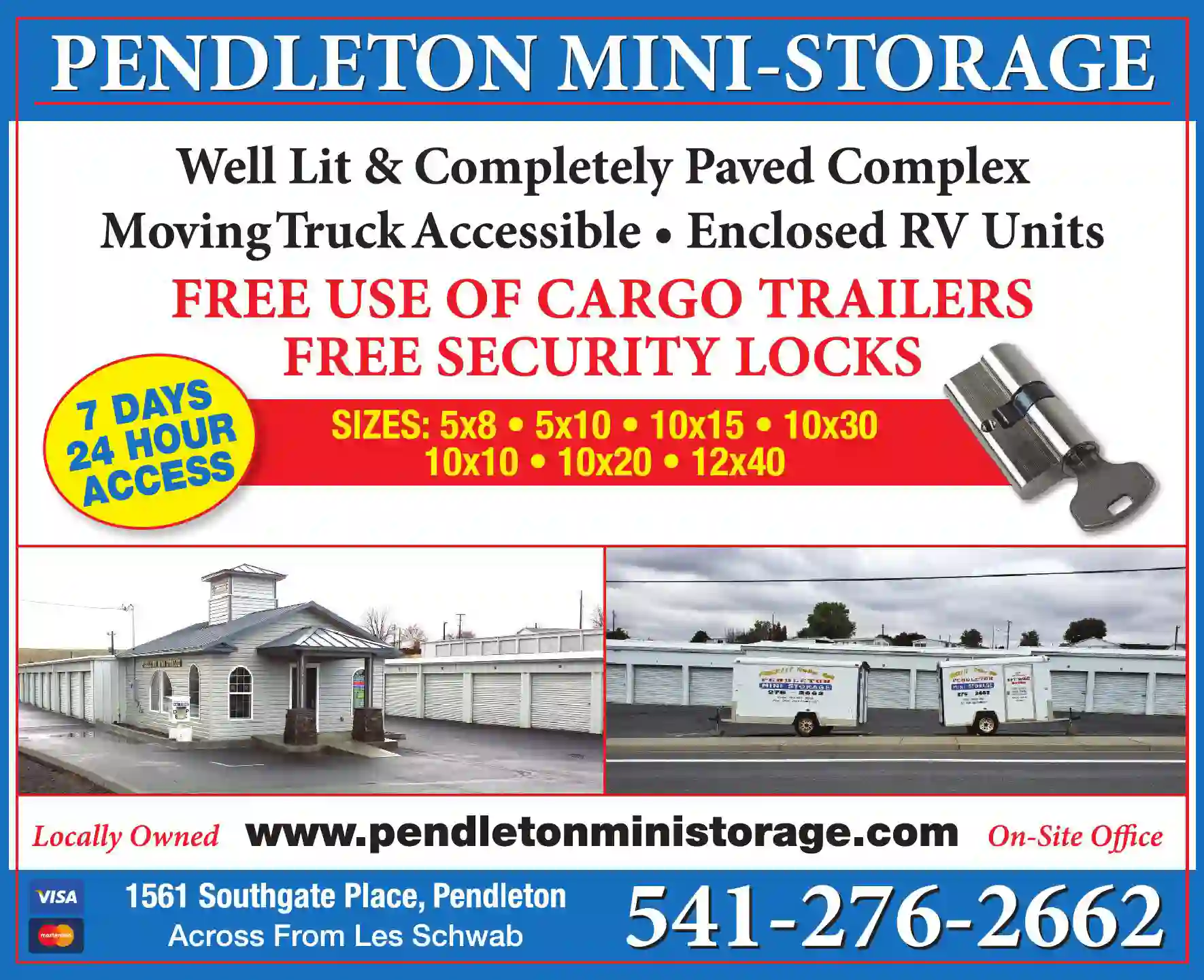 Storage - Household & Commercial print ad for Pendleton Mini-Storage