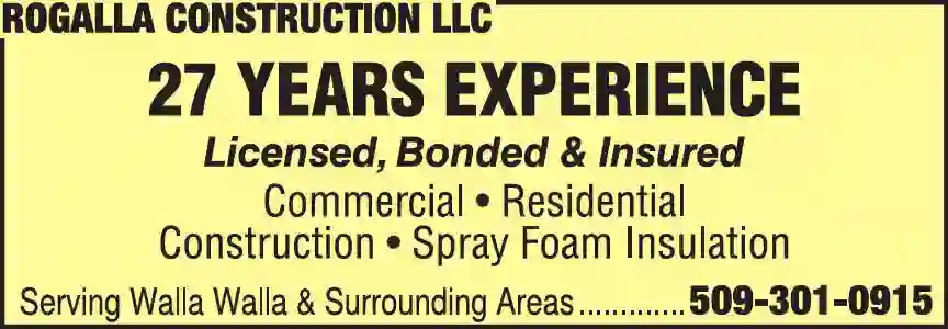 Remodeling Services print ad for Rogalla Construction LLC