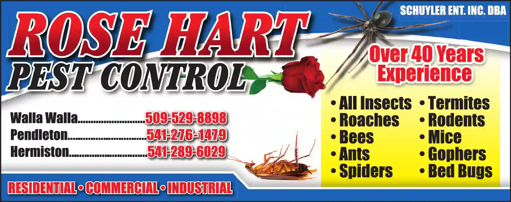 Pest Control Services print ad for Rose Hart Pest Control