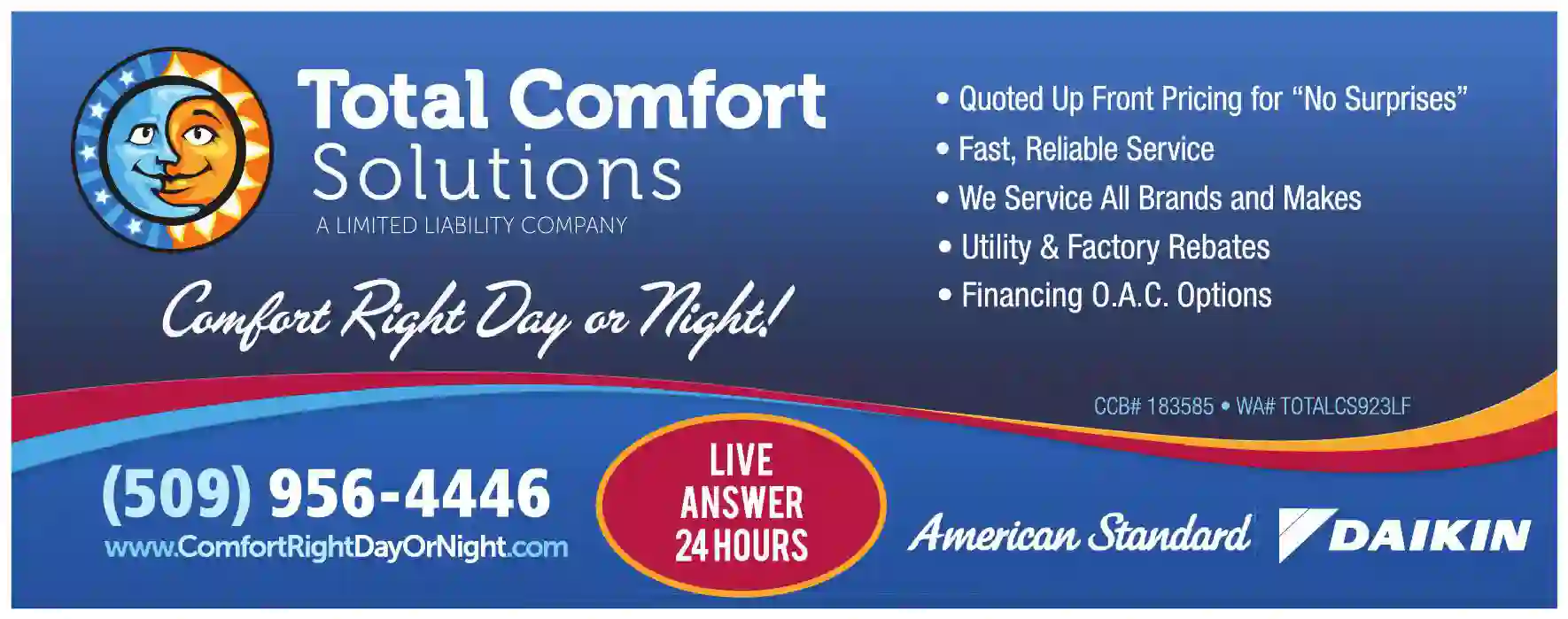Heat Pumps print ad for Total Comfort Solutions LLC