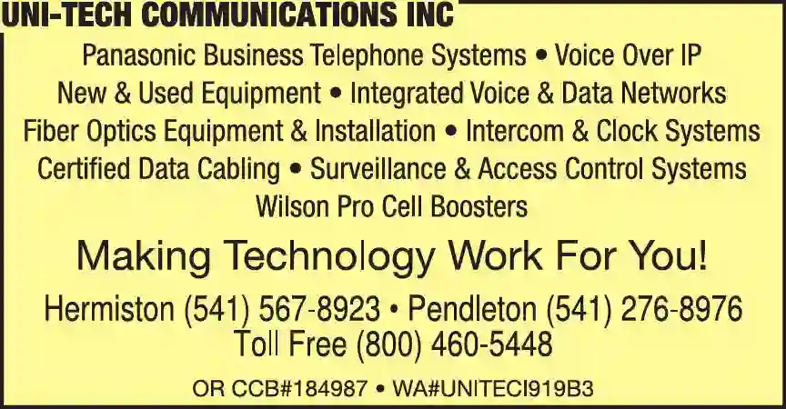 Telephone Equipment & Systems - Dealers print ad for Uni-Tech Communications Inc