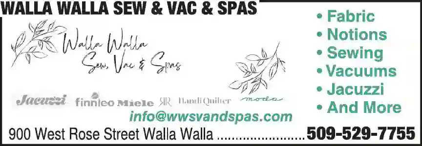 Fabric Shops print ad for Walla Walla Sew & Vac & Spas