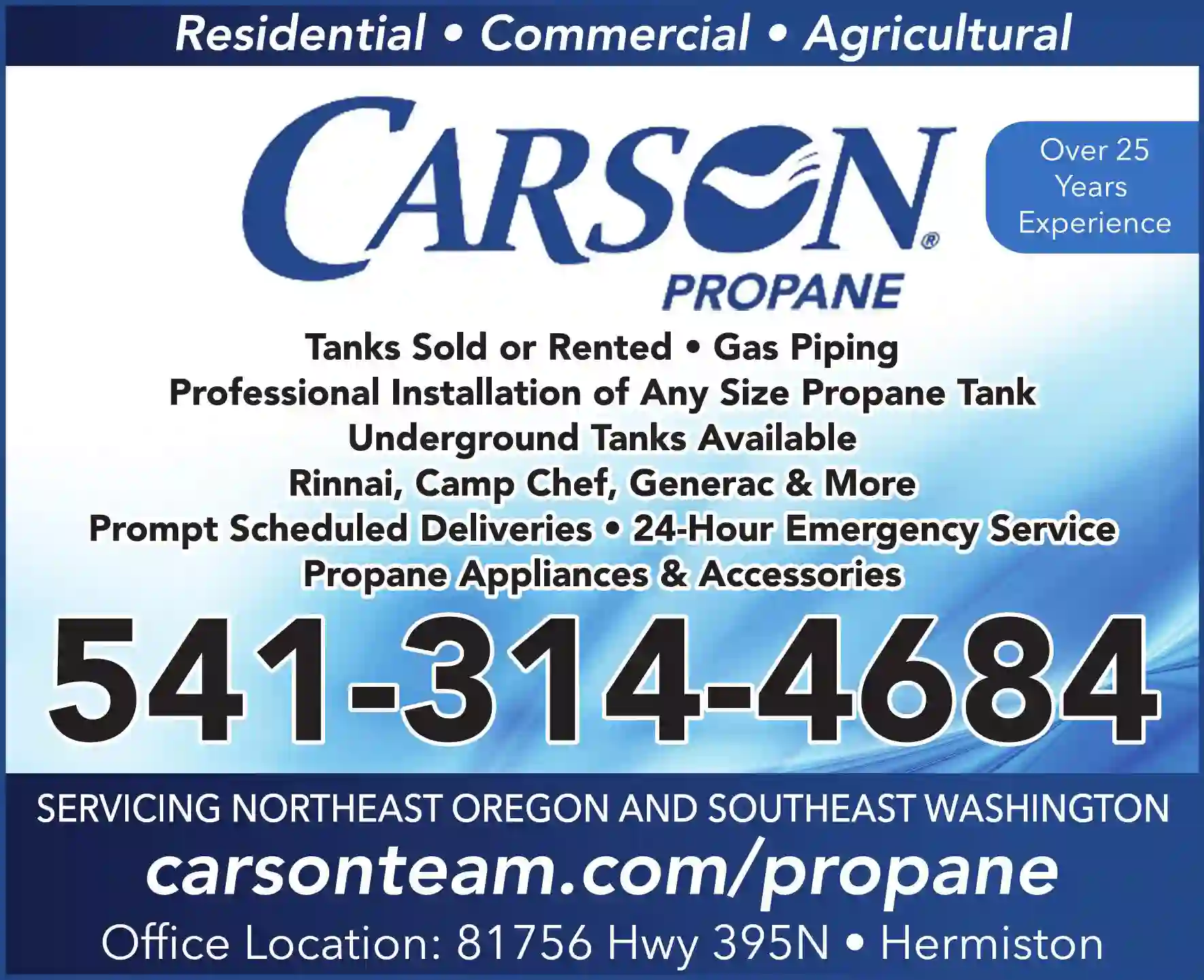Gas - Propane print ad for Carson Propane