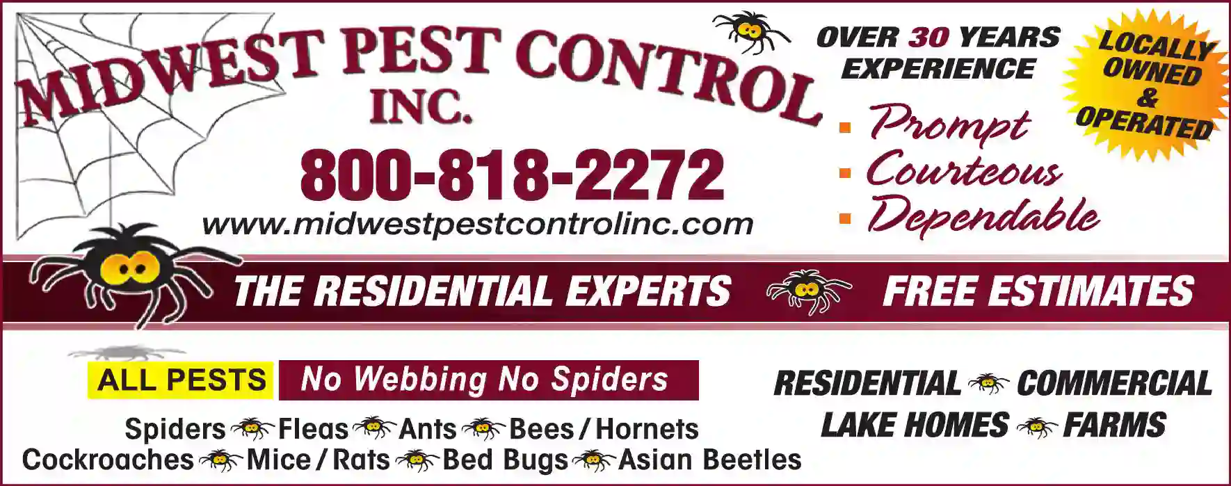 Pest Control Services print ad for Midwest Pest Control Inc